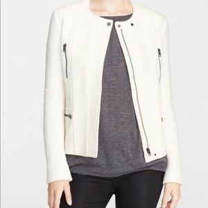Vince Moto Boucle Asymmetrical Jacket - Cream